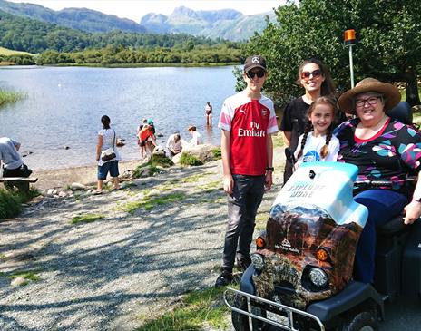 Family Using a Tramper Hired from Outdoor Mobility in the Lake District, Cumbria