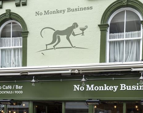 Exterior of No Monkey Business in Keswick, Lake District