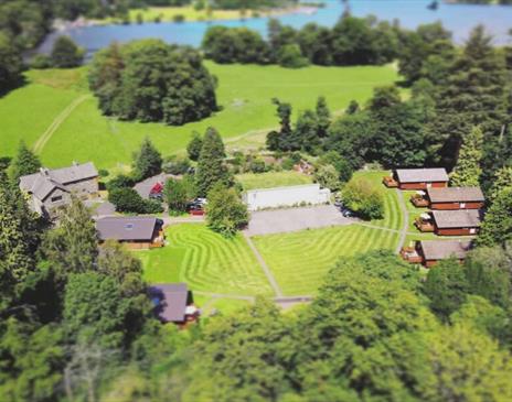 Aerial Drone Shot of The Estate in Glenridding, Lake District