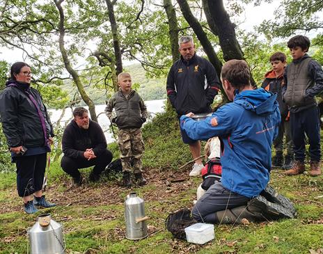 Visitors on a Canoe and Bushcraft Experience with Path to Adventure in the Lake District, Cumbria