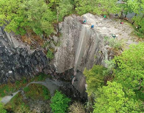 Visitors Abseiling with Path to Adventure in the Lake District, Cumbria