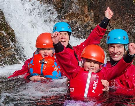 Visitors Family Gorge Walking with Path to Adventure in the Lake District, Cumbria