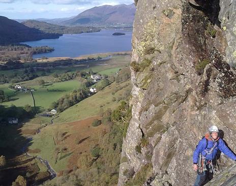 Rock Climbing and Abseiling with More Than Mountains in Borrowdale, Keswick, Lake District