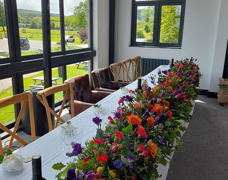 Head Table Wedding Setting at Rookin House Activity Centre in Troutbeck, Lake District