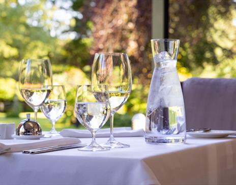 Dining table at Rothay Garden Restaurant by Harbour Hotels in Grasmere, Lake District