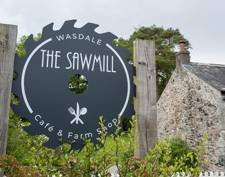 Signage at The Sawmill Café and Farm Shop in Nether Wasdale, Cumbria