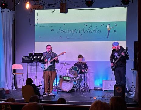 Performers at the Sensing Melodies event at the Laurel & Hardy Museum in Ulverston, Cumbria