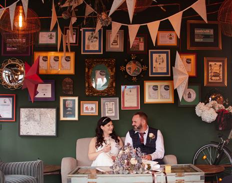 Bride and Groom Celebrate Their Wedding at Shed 1 Distillery in Ulverston, Cumbria