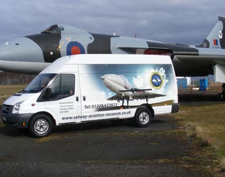 Aircraft and Van at the Solway Aviation Museum near Carlisle, Cumbria