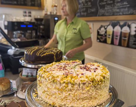 Cakes at the Boathouse Tearoom Talkin Tarn at Talkin Tarn in Brampton, Cumbria