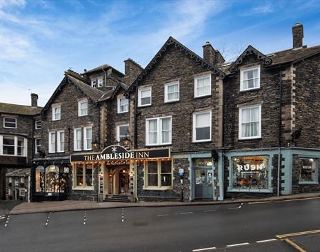 Exterior and entrance to The Ambleside Inn in Ambleside, Lake District