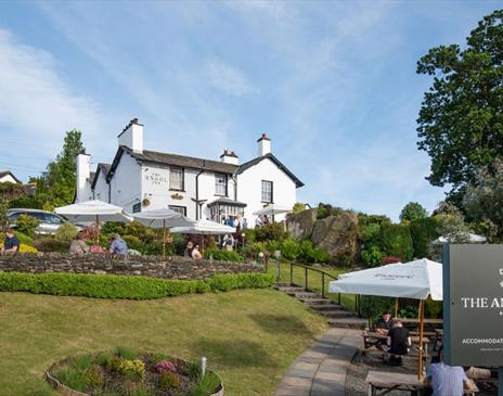Exterior and Outside Seating at The Angel Inn in Bowness-on-Windermere, Lake District