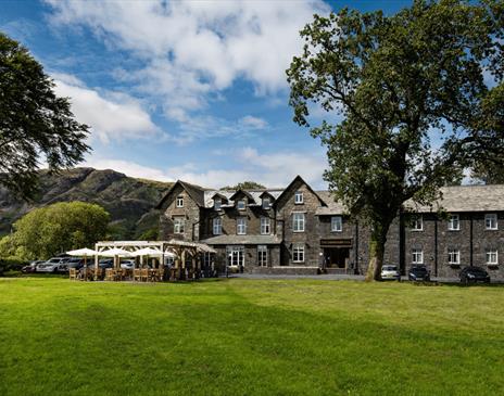 Exterior and grounds at The Coniston Inn, Coniston, Lake District