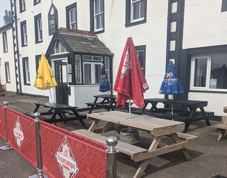 Outdoor Seating at The Ship Hotel in Allonby, Cumbria