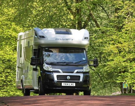 Touring caravan at Skelwith Fold Caravan Park