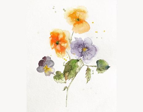 A watercolour painting of flowers