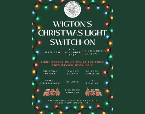 Wigton's Christmas light switch on poster