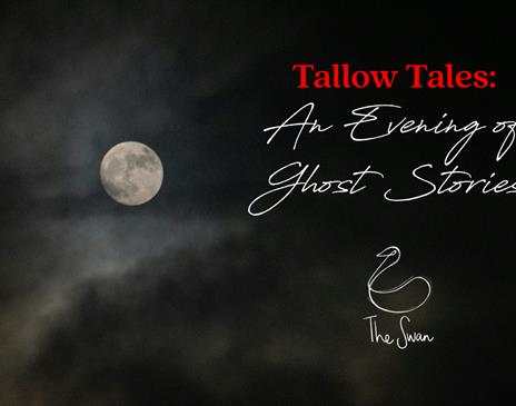 Tallow Tales poster showing a full moon at night