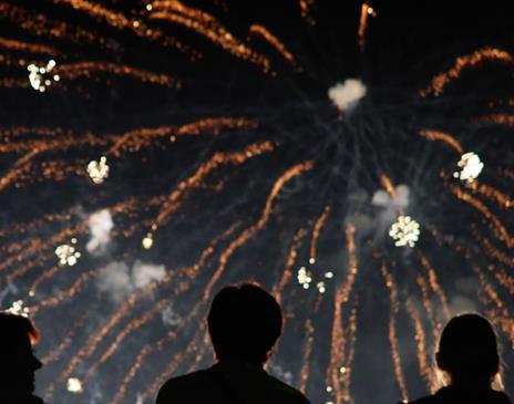 people watching fireworks