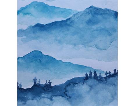 Watercolour Landscape Painting Made at the Exploring Watercolour Painting Workshop at Brewery Arts in Kendal, Cumbria
