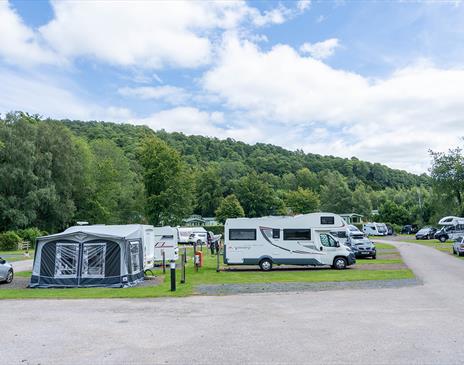 Touring pitches at Waterfoot Park in Pooley Bridge, Lake District