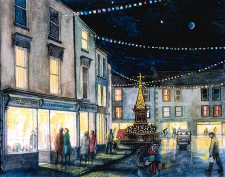 Painting of Wigton's Christmas Lights Switch On in Wigton, Cumbria