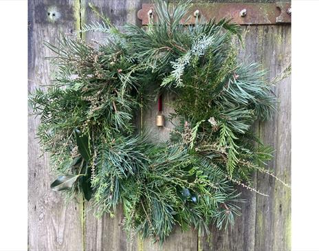 Wreath Made at the Festive Wreath Workshop with Darcey Styling in Kendal, Cumbria