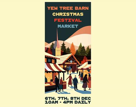 Poster for the Christmas Festival Market at Yew Tree Barn near Cartmel, Cumbria