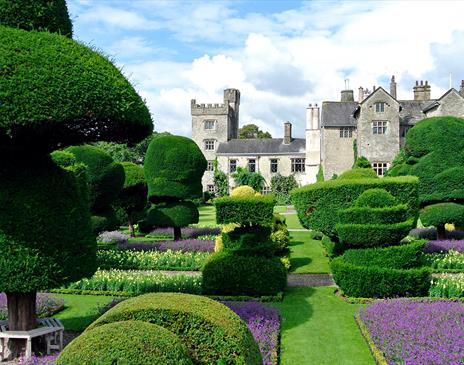 Gardens and Topiary at Levens Hall & Gardens in Levens, Cumbria