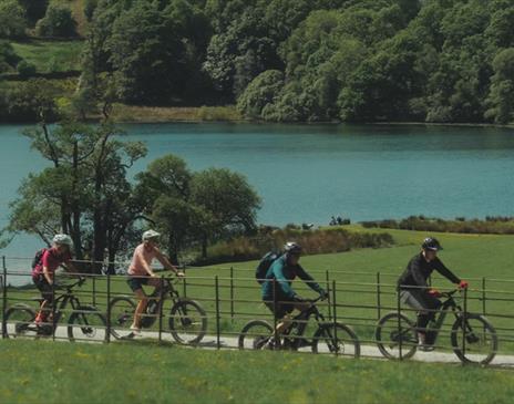 Group on a guided cycle tour with EMBR Adventures in the Lake District, Cumbria