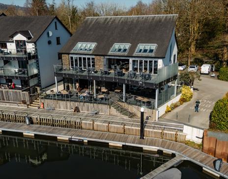 Aerial view of Marina View in Bowness-on-Windermere, Lake District