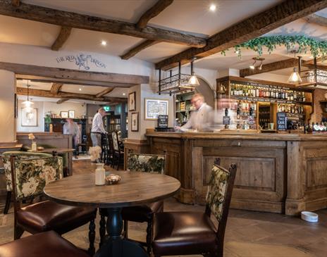 Bar and dining room seating at the Red Dragon Inn in Kirkby Lonsdale, Cumbria