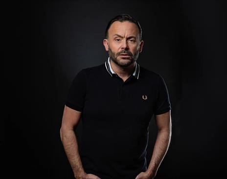 Photo of Geoff Norcott, promoting a show at Rosehill Theatre in Whitehaven, Cumbria