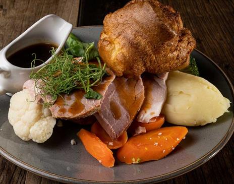 Roast dinner from The Greyhound Inn in Shap, Cumbria
