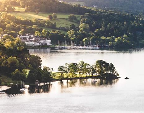 Aerial View of Low Wood Bay Resort & Spa in Windermere, Lake District