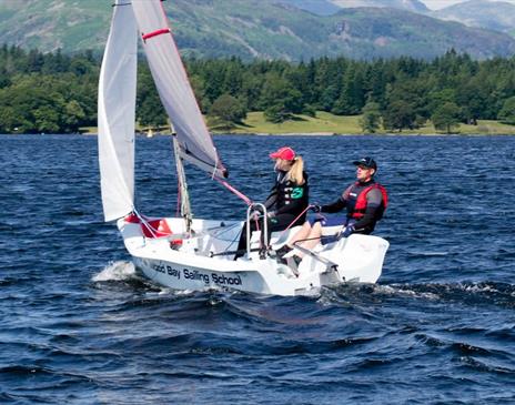 Sailing at Low Wood Watersports Centre in Windermere, Lake District