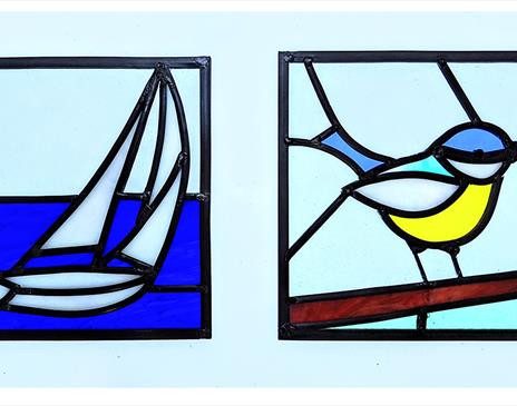 Stained Glass from a Two-Day Workshop at the Quaker Tapestry Museum in Kendal, Cumbria