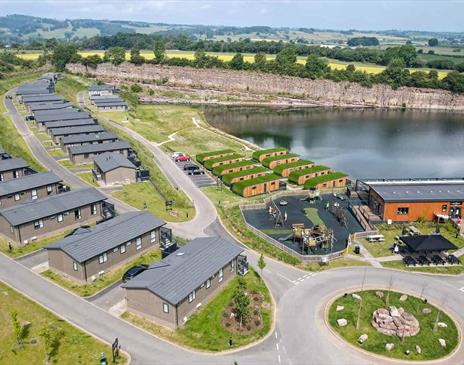 Holiday Homes for Sale, as seen from above at Ullswater Heights in Newbiggin, Lake District