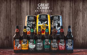 Range of ales from Great Corby Brewhouse in the Lake District, Cumbria