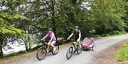 Family Cycling on Bikes Hired from Total Adventure Bike Hire in the Lake District, Cumbria