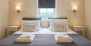 King bedroom in Number 11 at Howgills Apartments in Sedbergh, Cumbria
