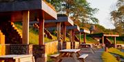 Glamping Burrows and Picnic Tables at The Quiet Site Holiday Park in Ullswater, Lake District