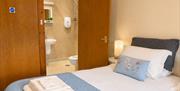 King bedroom in Number 9 at Howgills Apartments in Sedbergh, Cumbria