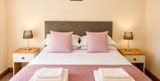 King bedroom in Number 8 at Howgills Apartments in Sedbergh, Cumbria