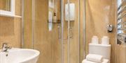 Ensuite bathroom of double bedroom in Number 10 at Howgills Apartments in Sedbergh, Cumbria