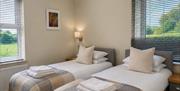 Bedroom 5 with two twin beds at Howgills House near Sedbergh, Cumbria