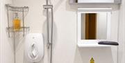 Shower in bathroom in Number 9 at Howgills Apartments in Sedbergh, Cumbria