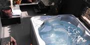 Hot tub at Upper Crumble Cottage at Crumble Cottages near Cartmel, Lake District