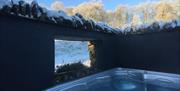 Hot tub at Upper Crumble Cottage at Crumble Cottages near Cartmel, Lake District