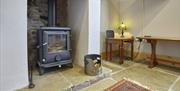 Wood Burning Stove at 2 Grove Cottages in Alston, Cumbria
